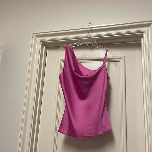 Nasty Gal Satin Asymmetric Cami Top NWT - Picture 4 of 8